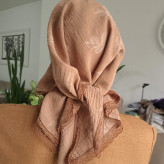 مینی اسکارف سه گوش نخی طرح کاج رنگبندی متنوع ابعاد 120 در 80