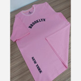 تیشرت مردانه و زنانه نخ پنبه طرح نیویورک بروکلین تابستانی رنگ مشکی و صورتی