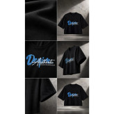 کراپ زنانه و دخترانه نخ پنبه Denim یقه گرد رنگ مشکی و صورتی