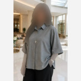 شومیز باکسی شیشه ای نگینی لنین اسلب اعلا فری سایز 38 تا 50
