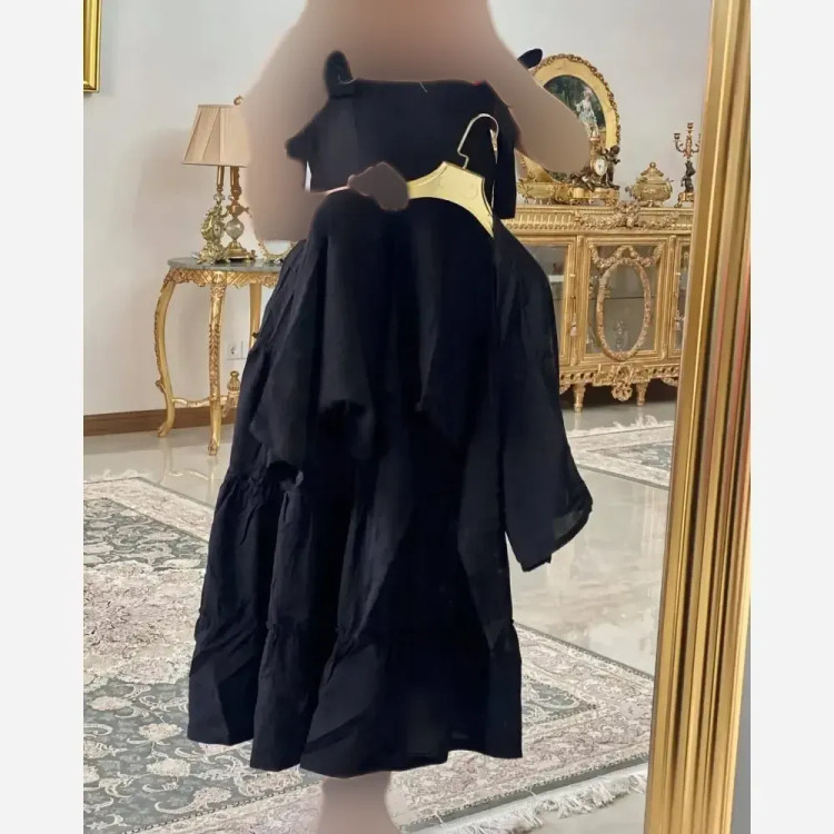 ست 2تیکه زنانه سمینه بابوس اعلا مشکی فری سایز 38 تا 46