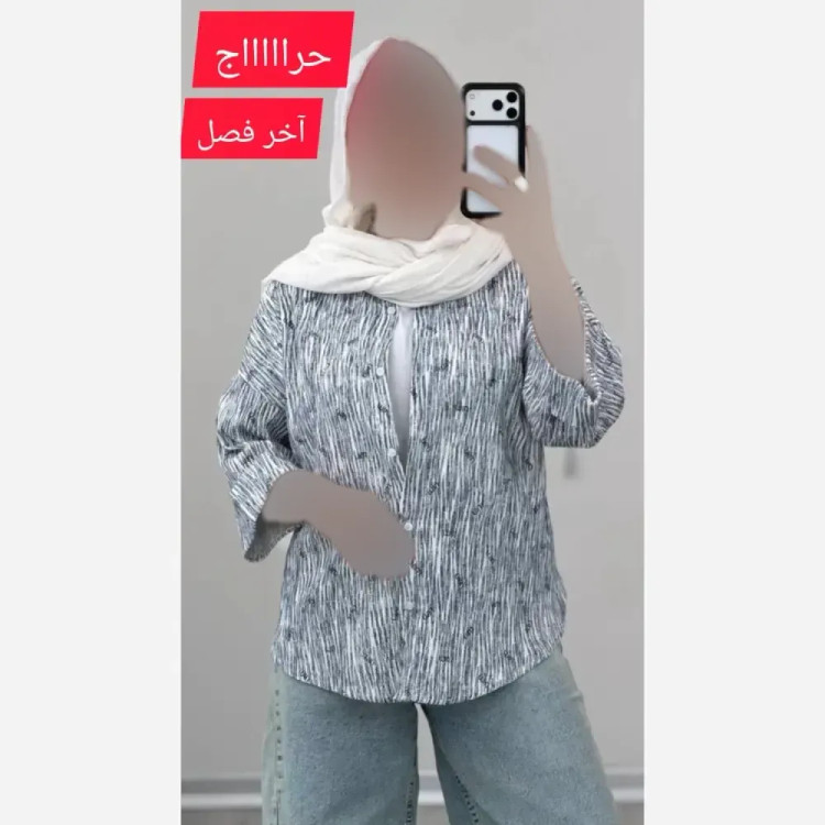 شومیز زنانه میونا یزدی نگین دار طرح میو فری سایز 36 تا 46