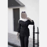 مانتو شلوار هما پرشین مکانیک فری سایز مشکی طوسی
