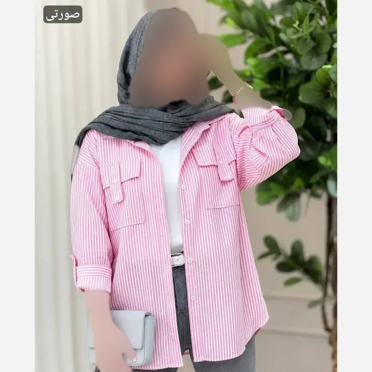 مانتو جیب صلیب مریدا تترون نخ اعلا فری سایز طوسی آبی صورتی
