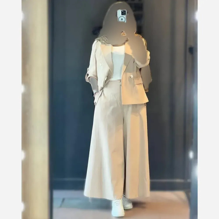کت و شلوار لینن نچرال مدل نیکی