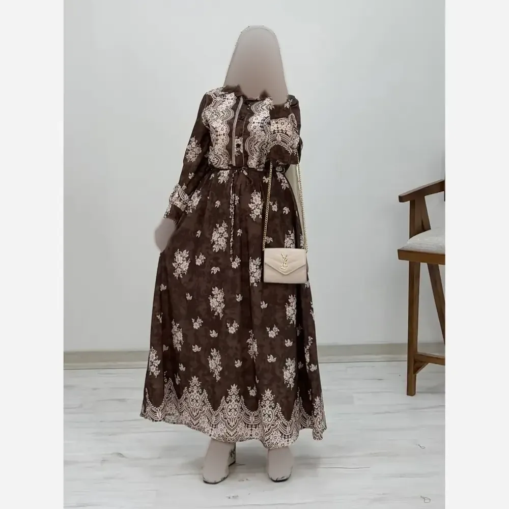 پیراهن ساحلی زنانه زنبق فلورنخ درجه یک فری سایز مشکی سورمه ای نسکافه ای کله غازی
