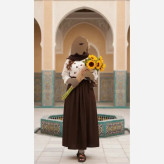 ست سه تیکه قلبی شومیز بوگاتی دامن کتان اعلا فری سایز