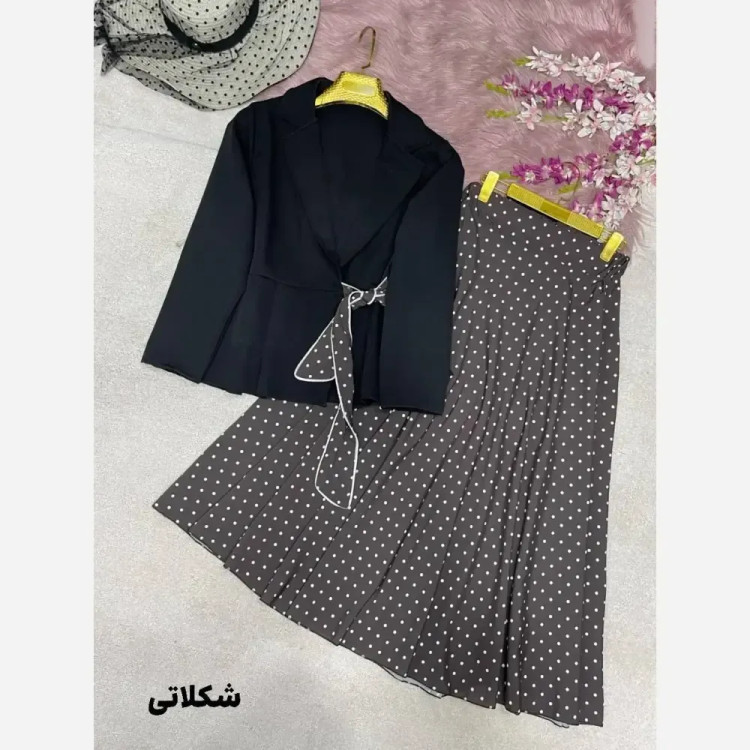 ست کت دامن دایان کرپ مازراتی بوگاتی فری سایز 38 تا 44