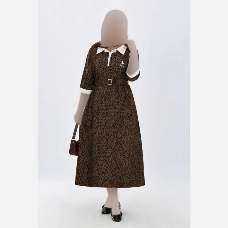 مانتو زنانه تنسل مدل آلما فری سایز 36 تا 46 طرح پلنگی خنک و با کیفیت قد 130 سانت