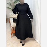 پیراهن زنانه الیزه مشکی طرح کریستال فری سایز 38 تا 46