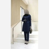 ست مانتو شلوار اداری زنانه جنس بزیاق ترک اعلا رنگ مشکی سرمه ای موکا سایز بزرگ