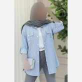 شومیز جیب صلیبی داکرون زنانه رنگی سایز 36 تا 48