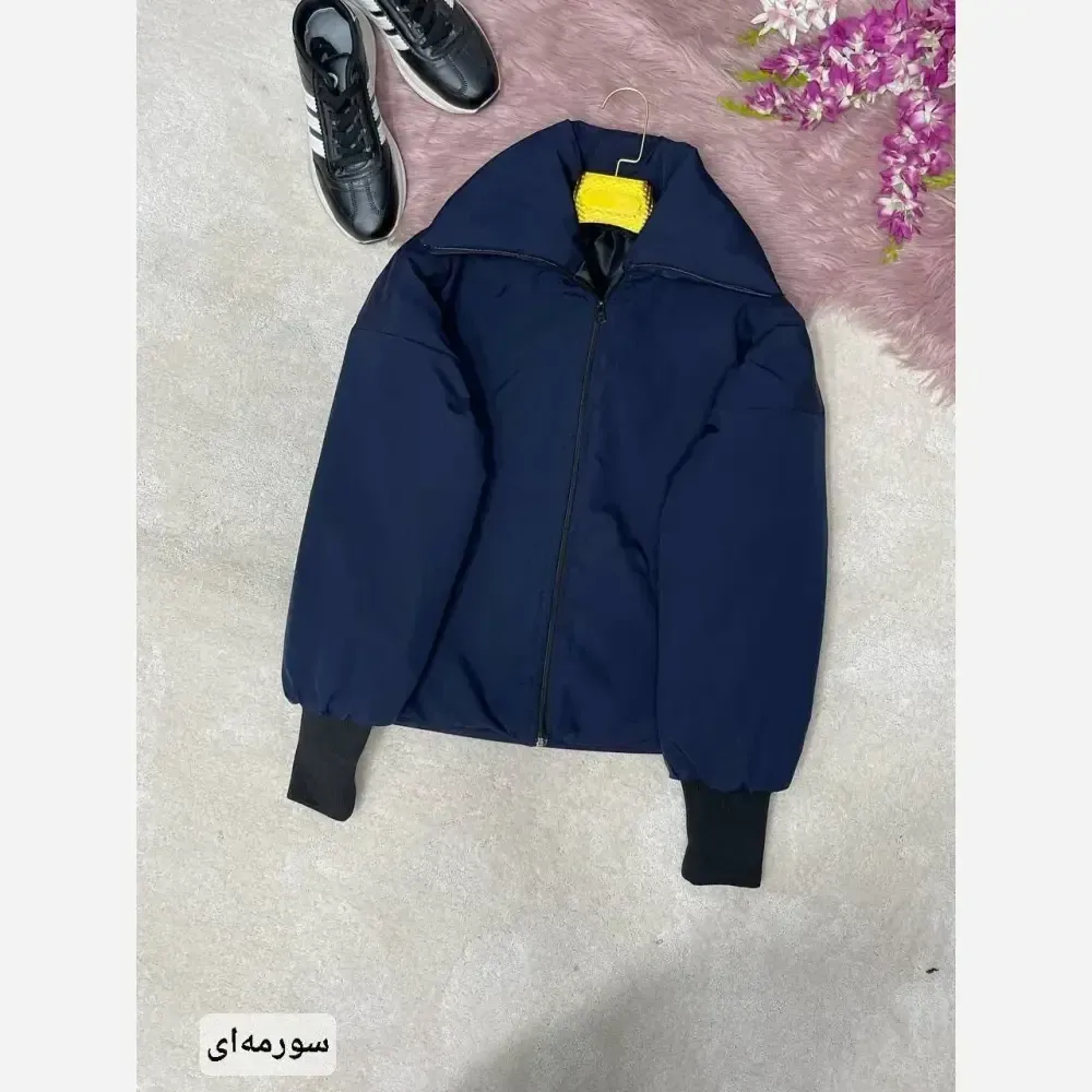 کاپشن کتان شارلوت سرمهای آستر پشم شیشه فری سایز