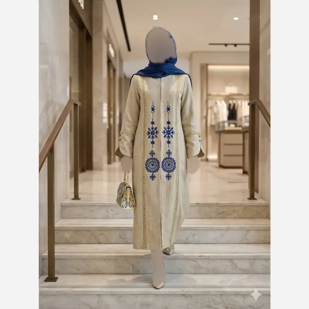 مانتو گلدوزی شده مدل آوا پارچه شانتون اسلپ درجه یک