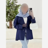 کت یقه انگلیسی لینن زنانه فری سایز رنگ بندی متنوع