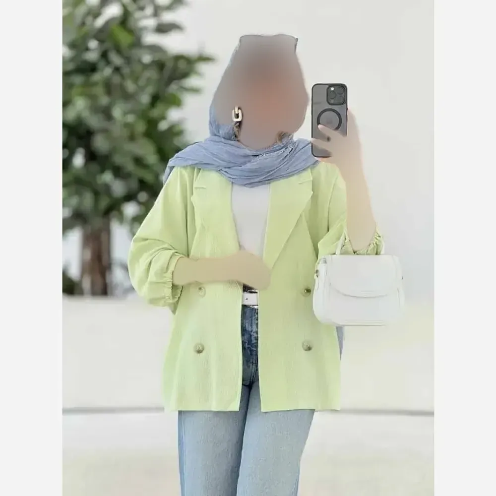 کت آستین بندی لنین شسته شده اعلا فری سایز رنگی