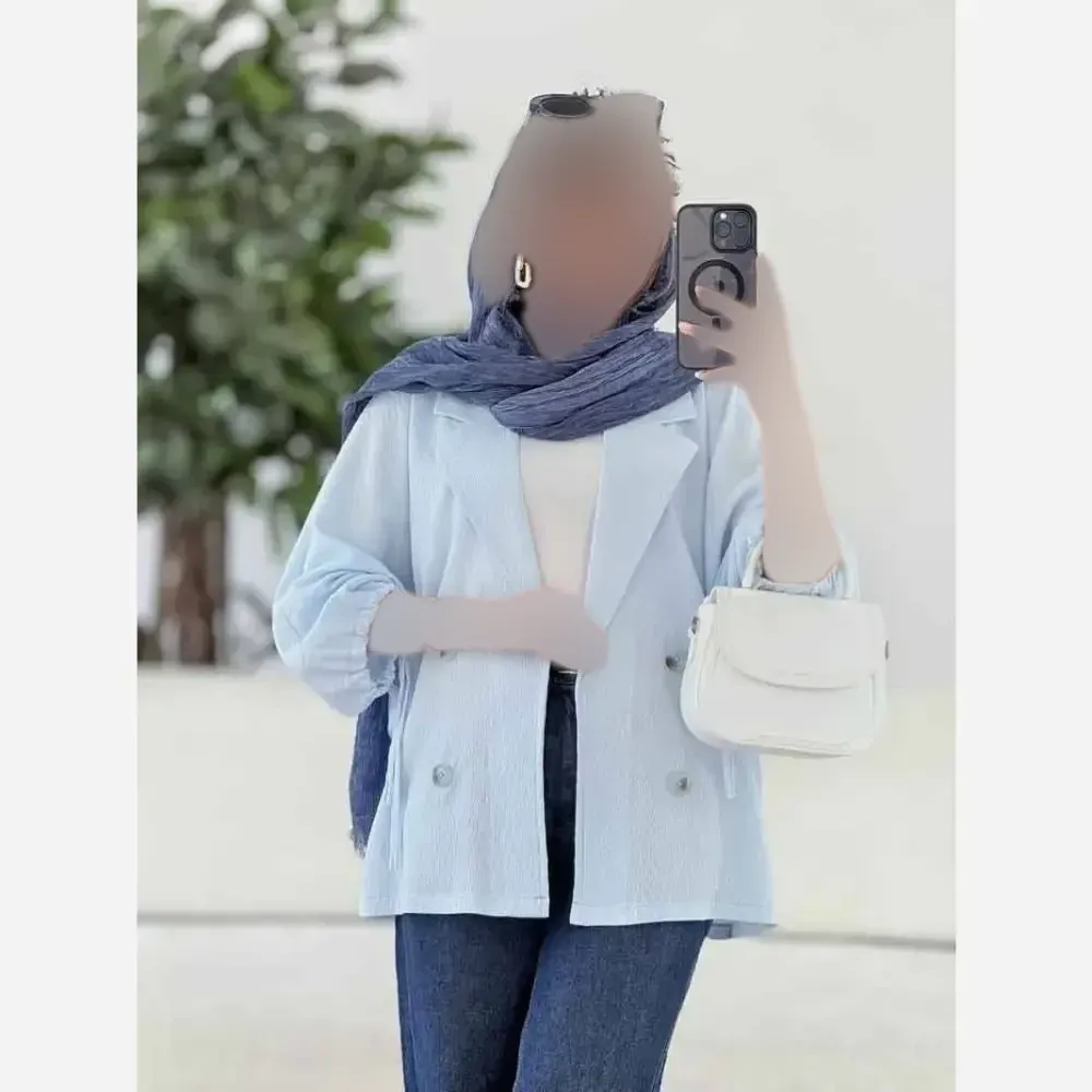 کت آستین بندی لنین شسته شده اعلا فری سایز رنگی