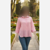 شومیز بغل دکمه لیندا جنس شیشه ای درجه یک فری سایز