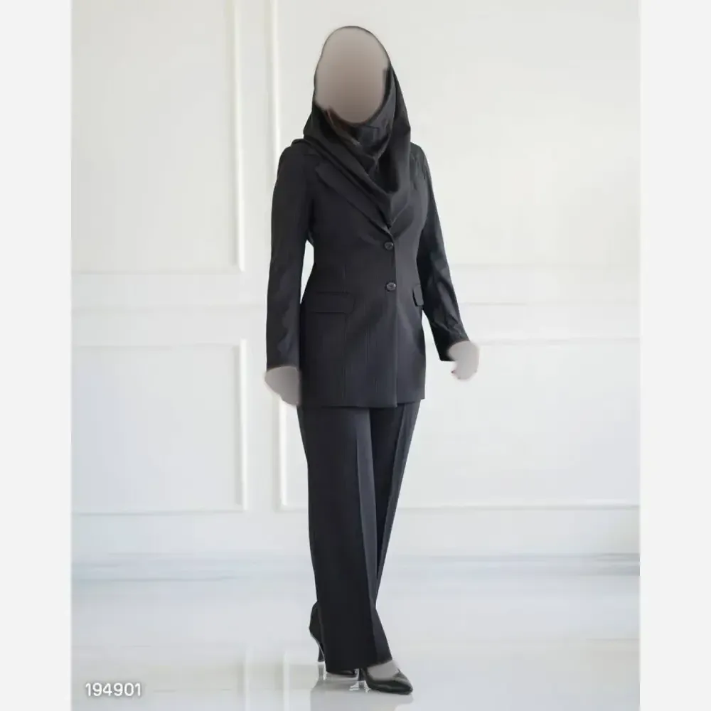 شلوار اداری زنانه جنس پرشیادونخ رنگ مشکی و سرمه ای سایز فری 36 تا 42
