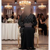 ماکسی مجلسی زنانه جنس کرپ دالقیچ رنگ مشکی سایز نرمال