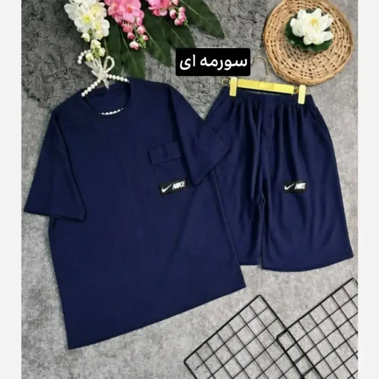 ست تیشرت و شلوارک بیسکویتی فری سایز 36 تا 46