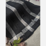 روسری دورو حاشیه نقره ژاکارد ابریشم ترک ابعاد 90 در 90