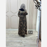 ماکسی بلند گلدار مدل اریکا جنس کرپ بوگاتی درجه یک فری سایز