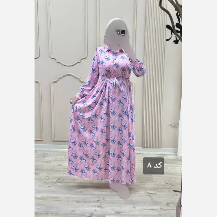 ماکسی بلند گلدار مدل اریکا جنس کرپ بوگاتی درجه یک فری سایز