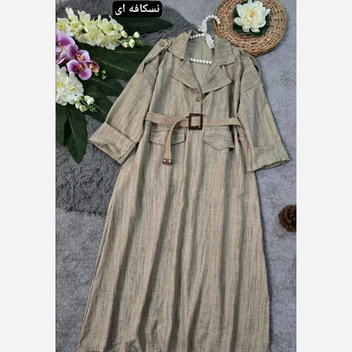 کفتان شانتون گازوئیلی کمربنددار فری سایز زنانه