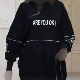 هودی لش سوپر پنبه طرح are you ok نیم زیپ سایز فری 38 تا 48