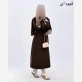 ماکسی زنانه کرپ مازراتی مدل سما کمربنددار فری سایز