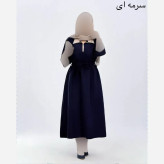 ماکسی زنانه کرپ مازراتی مدل سما کمربنددار فری سایز