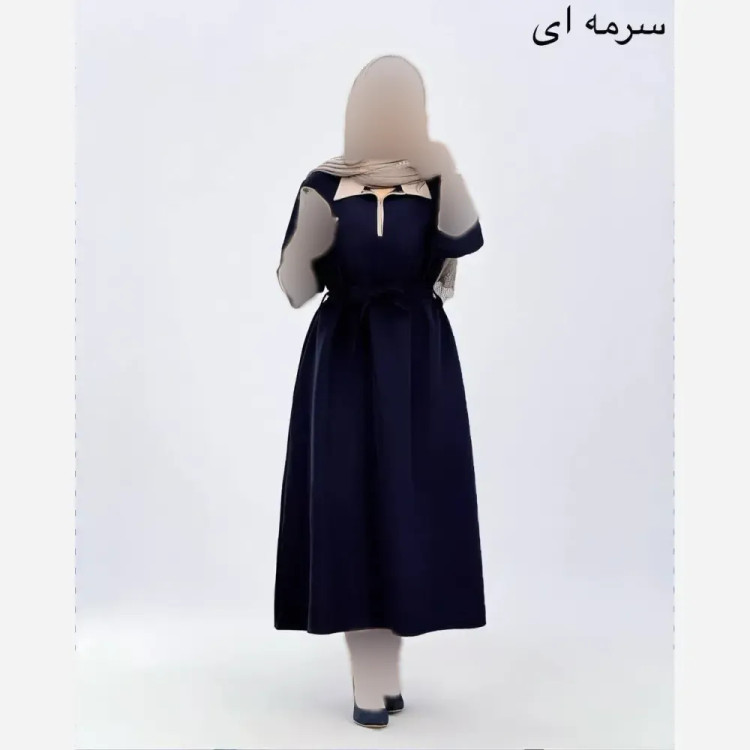 ماکسی زنانه کرپ مازراتی مدل سما کمربنددار فری سایز