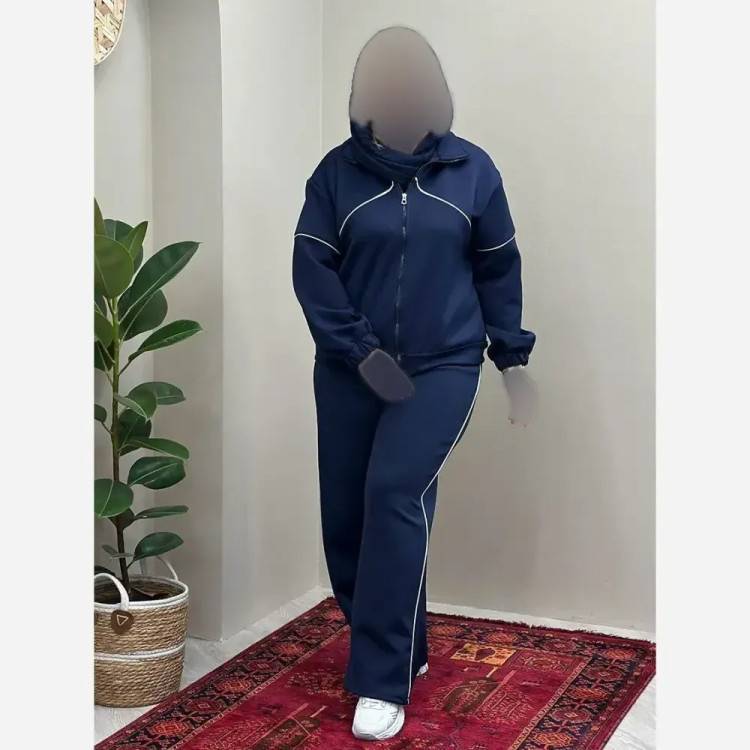 ست سویشرت و شلوار زنانه نانسی جنس مازراتی درجه یک سایز فری 38 تا 46 رنگ مشکی موکا سرمه ای