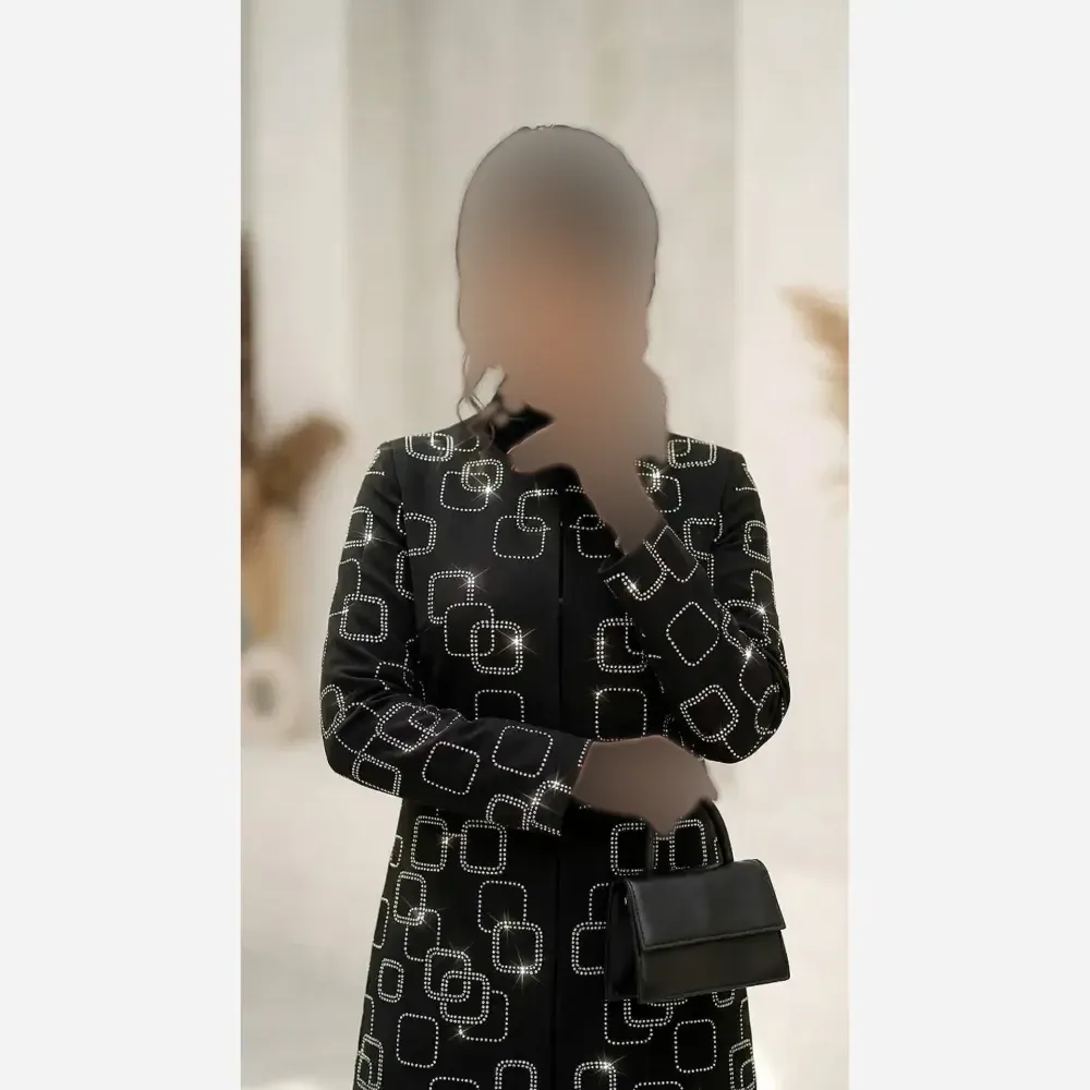 ست کت شلوار مجلسی مربعی پارچه مازراتی رنگ مشکی