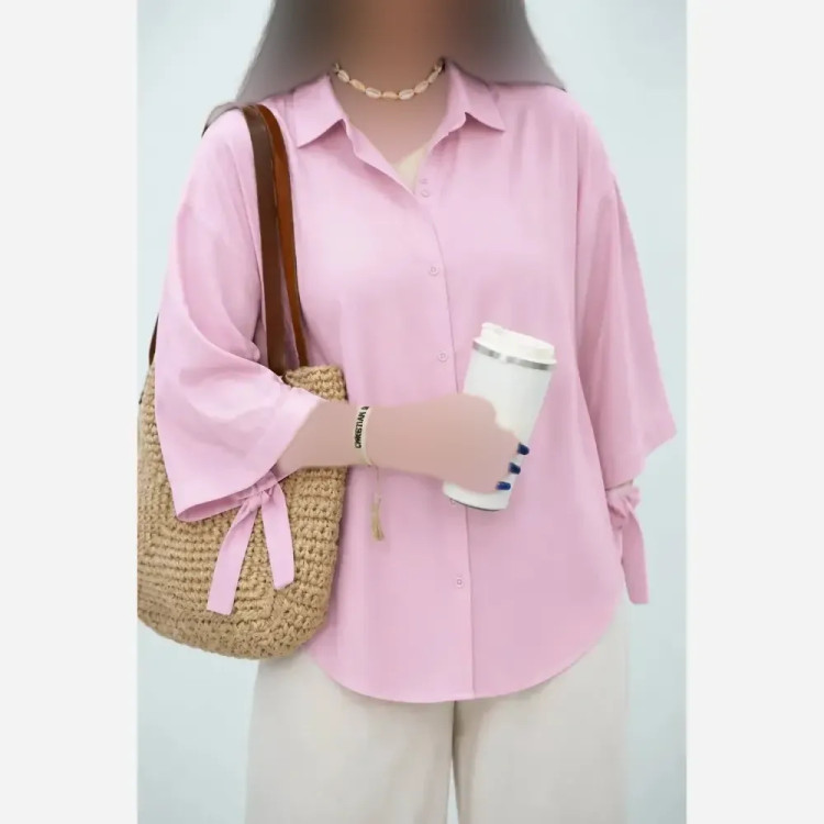 شومیز گره ای نیکی پری درجه یک فری سایز 38 تا 48