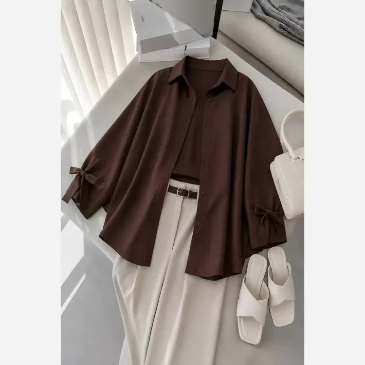 شومیز گره ای نیکی پری درجه یک فری سایز 38 تا 48