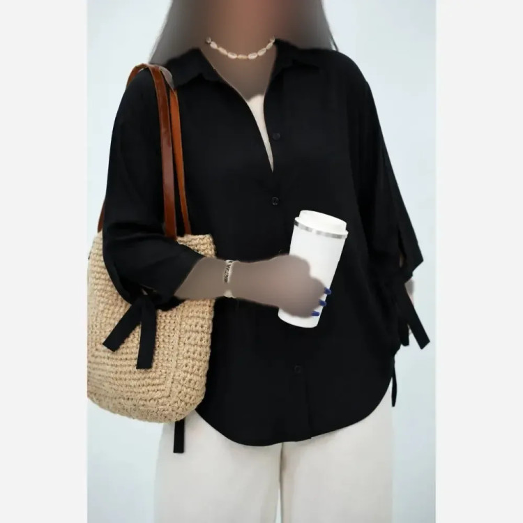 شومیز گره ای نیکی پری درجه یک فری سایز 38 تا 48
