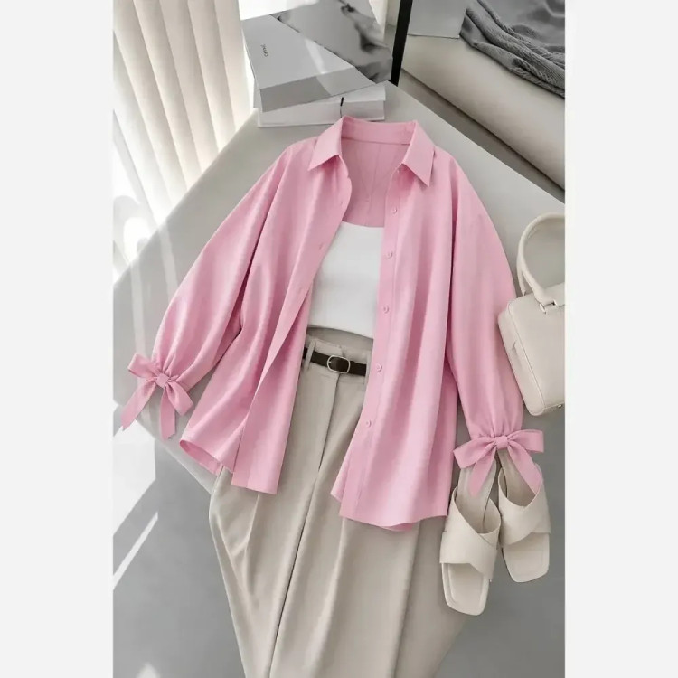 شومیز گره ای نیکی پری درجه یک فری سایز 38 تا 48
