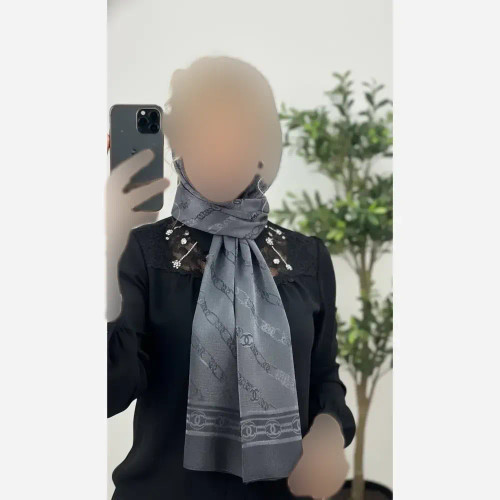 شال ژاکارد دورو شیشه ای ضخیم مجلسی ابعاد 68 در 187 سانتیمتر
