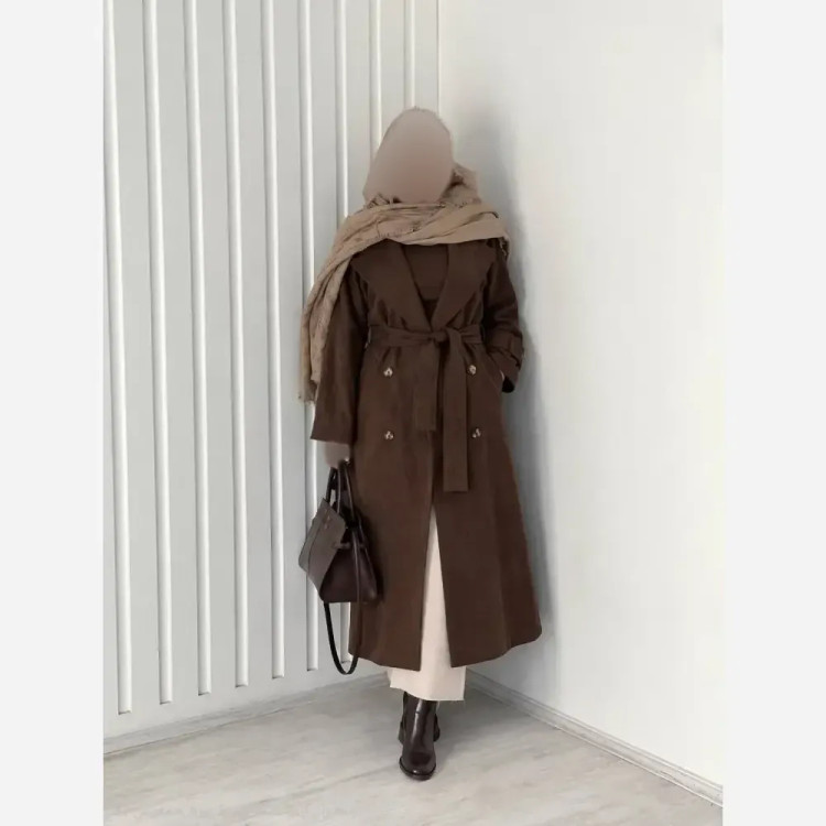 پالتو سوییت زنانه مدل سارا رنگ شکلاتی سایز 38 تا 48