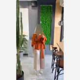 ست مانتو و شلوار سوپرمازراتی دوخت مزونی فری سایز