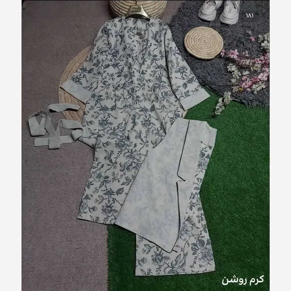 کت و اورال پاییزه آپامه جنس لینن نچرال سایز 38 تا 46