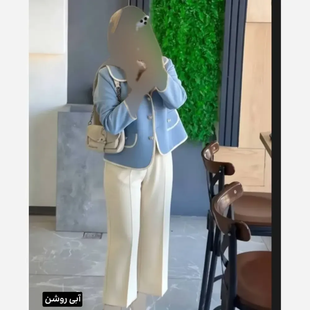 ست کت و شلوار زنانه پاییزه سوپرمازراتی پاپیون سایز 38 تا 46