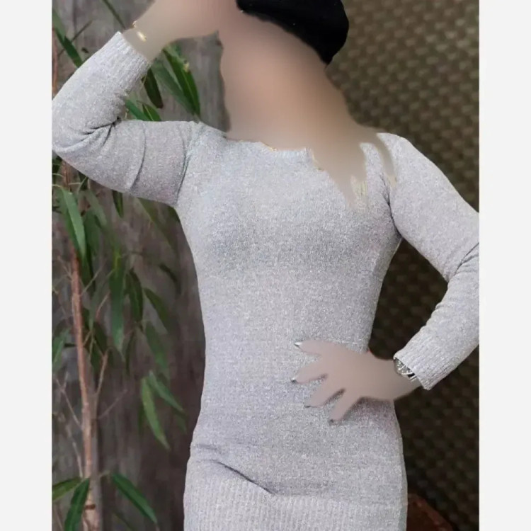 پیراهن بافت زنانه ساده آکرلیک فری سایز