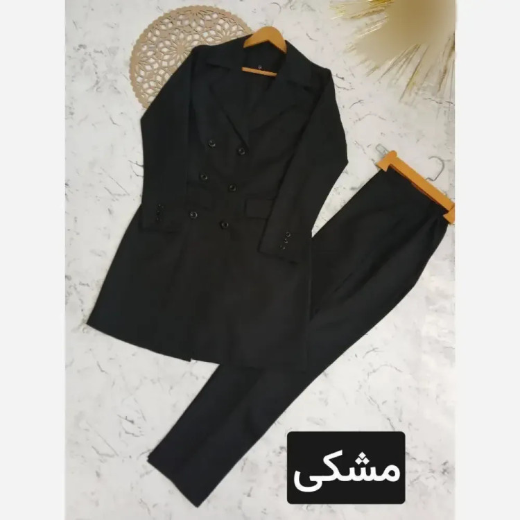 ست مانتو و شلوار اداری ساده 6 دکمه جنس مکانیک پرشیا درجه یک رنگبندی متنوع سایز 36 تا 52