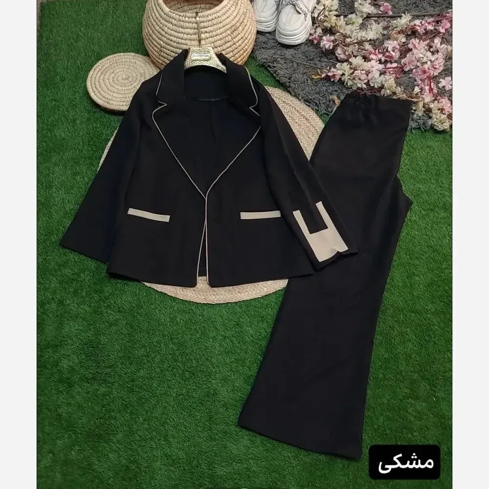 ست کت و شلوار زنانه مدل نیلوفر جنس هرمس درجه یک سایز 38 تا 46