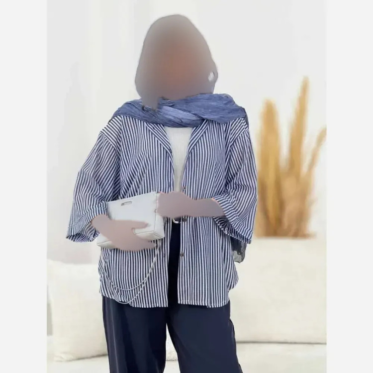 شومیز پرنیا جنس مراکشی سوزنی تابستانی خنک فری سایز