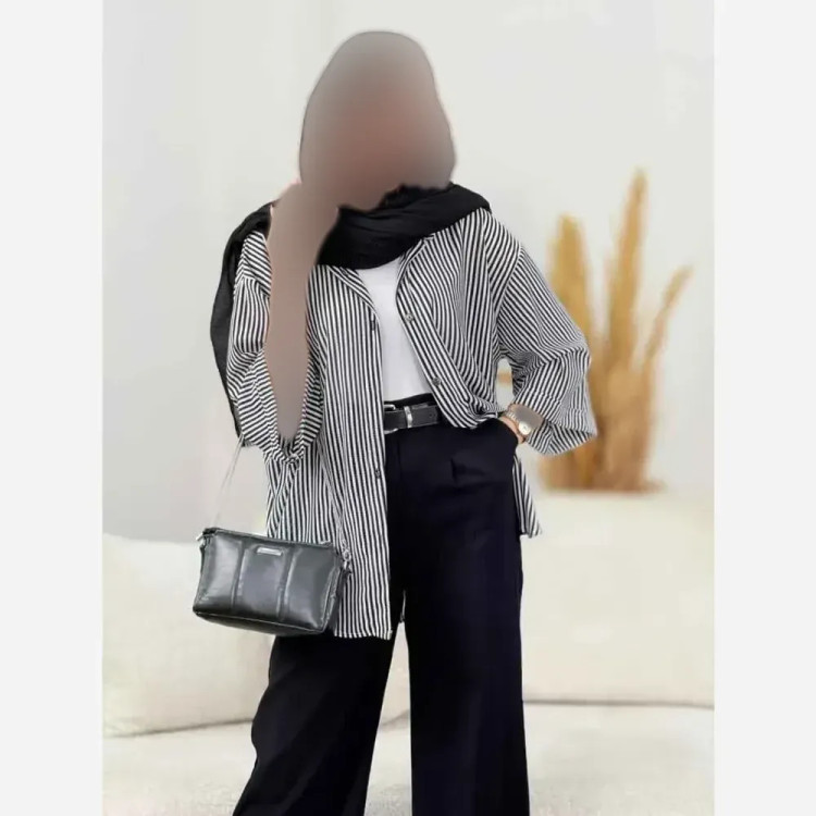 شومیز پرنیا جنس مراکشی سوزنی تابستانی خنک فری سایز