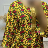 پیراهن ساحلی زنانه ترکمنستان طلاکوب گل ریز فری سایز تا 54 جنس نخی چهارفصل شیک